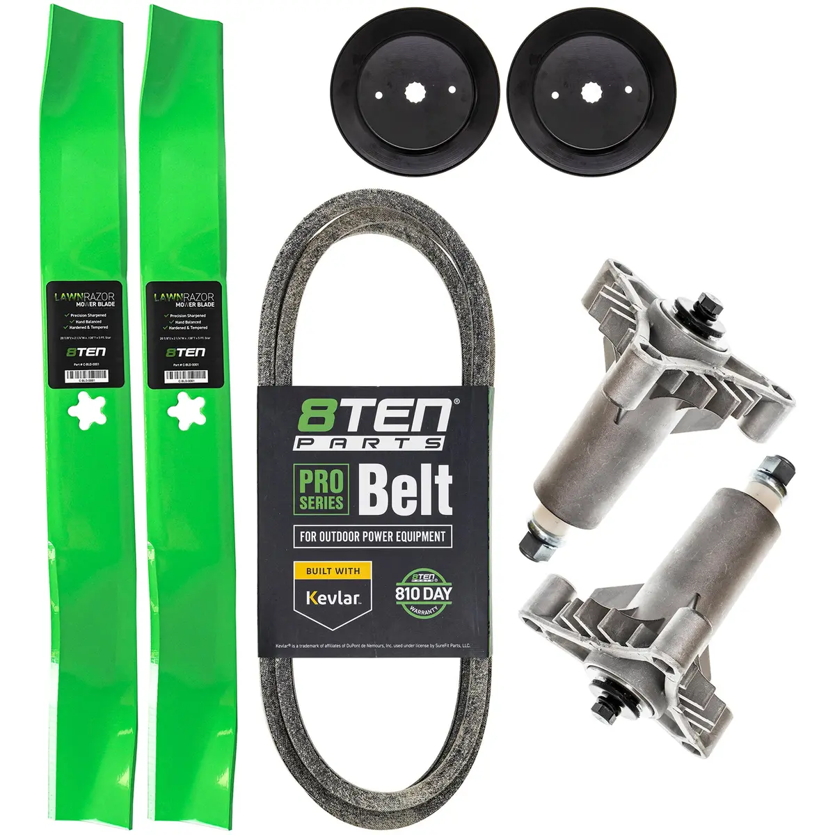 Heavy Duty Spindle Blade Belt Kit For Wizard Ayp Poulan Pro Mk1001746 1
