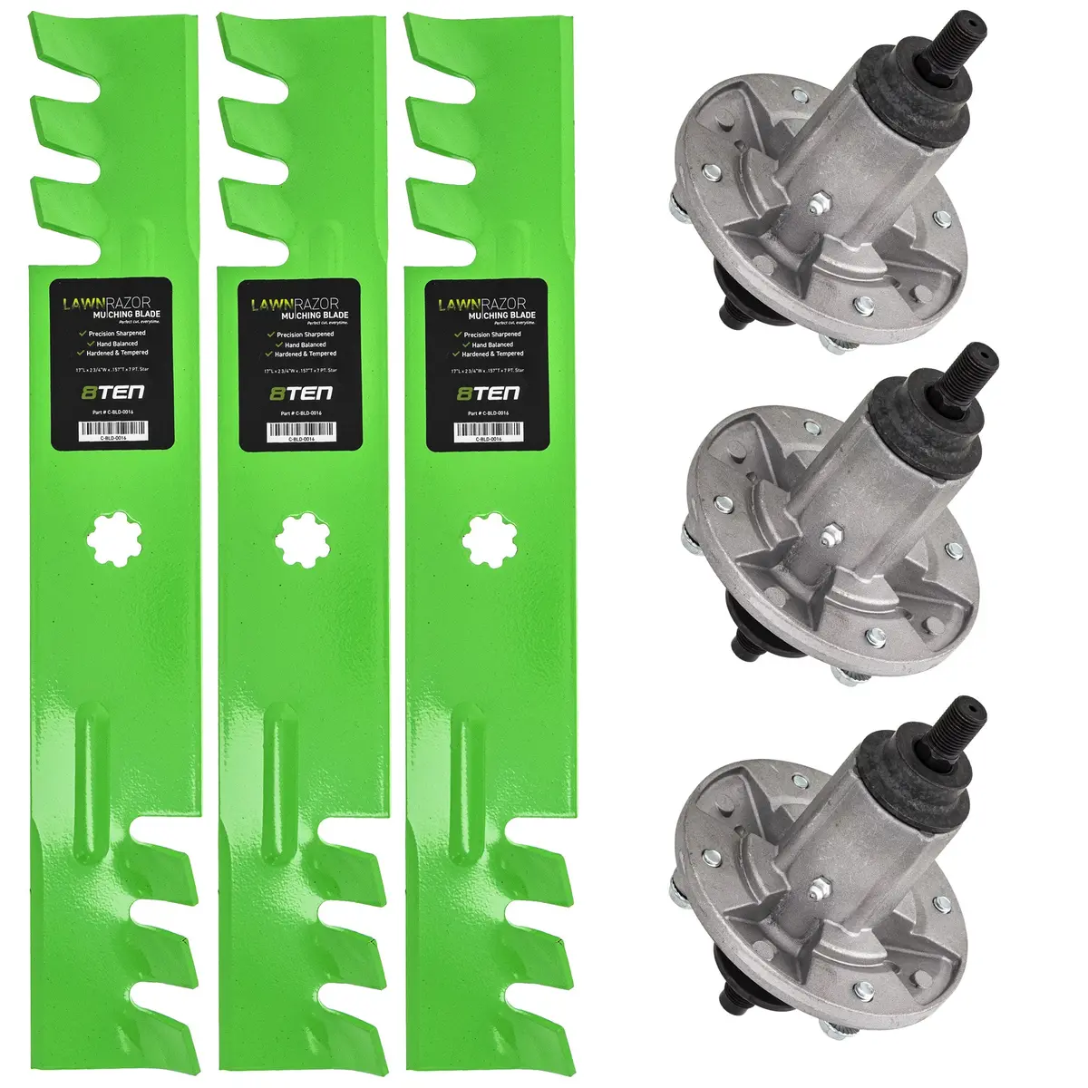 Mower Deck Blades & Spindles Kit For John Deere Mk1001749 1