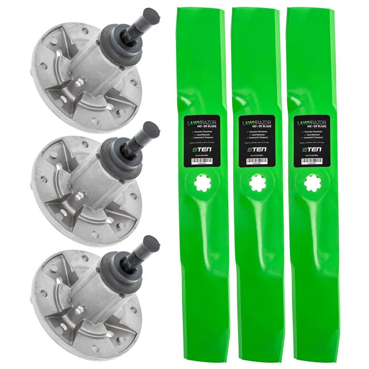Deck Spindles & Mower Blades Kit For John Deere Mk1001778 1