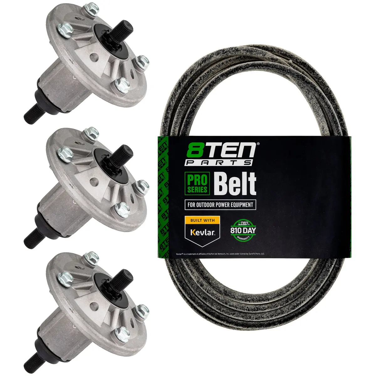 Deck Spindles & Flat Belt Kit For John Deere Mk1001779 1