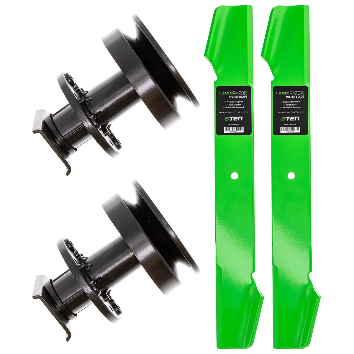 Deck Spindles & Mower Blades Kit For Roper Poulan Pro Roper Rally Mk1001855 1