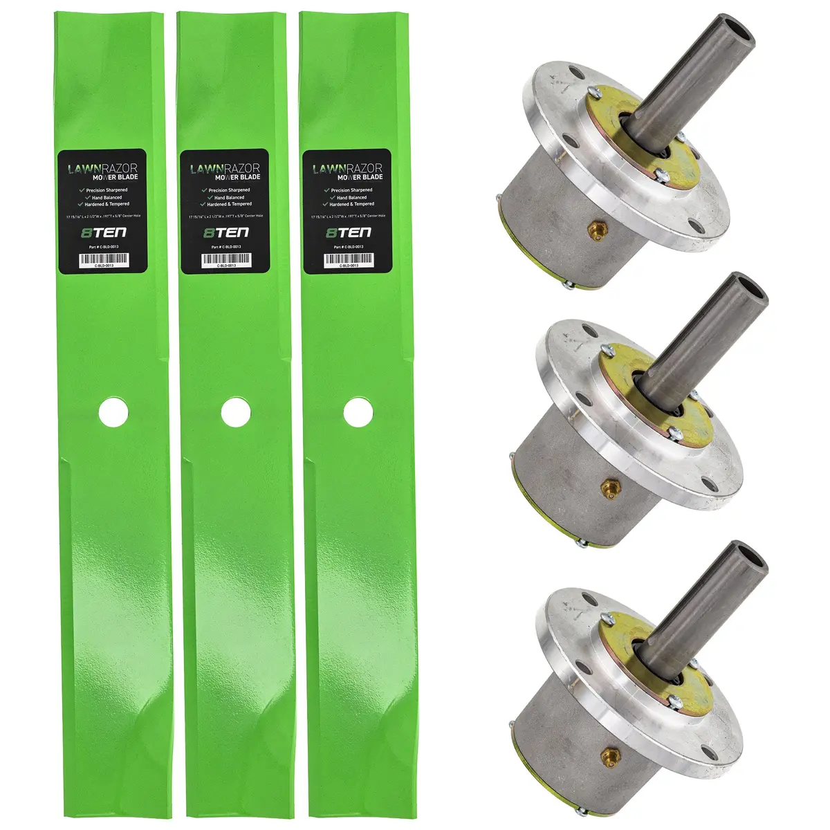 Deck Spindles & Mower Blades Kit For John Deere Mk1001887 1
