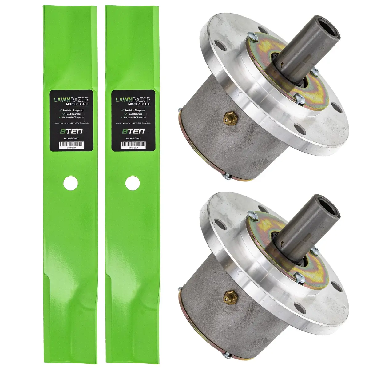 Deck Spindle Notched High Lift Blade Kit For Gravely Ariens Great Dane Mk1001888 1