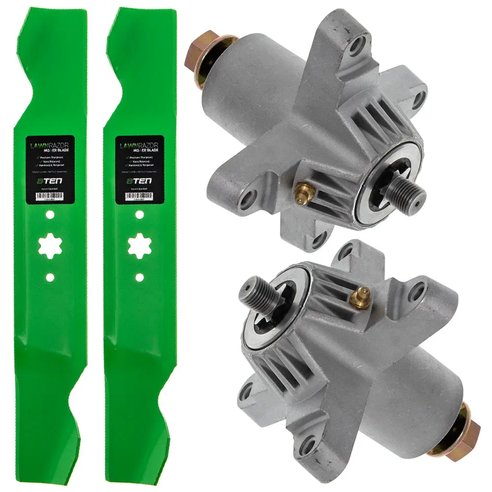 Deck Spindles & Mower Blades Kit For Huskee Mtd Gold Ranch King Mk1001913 1