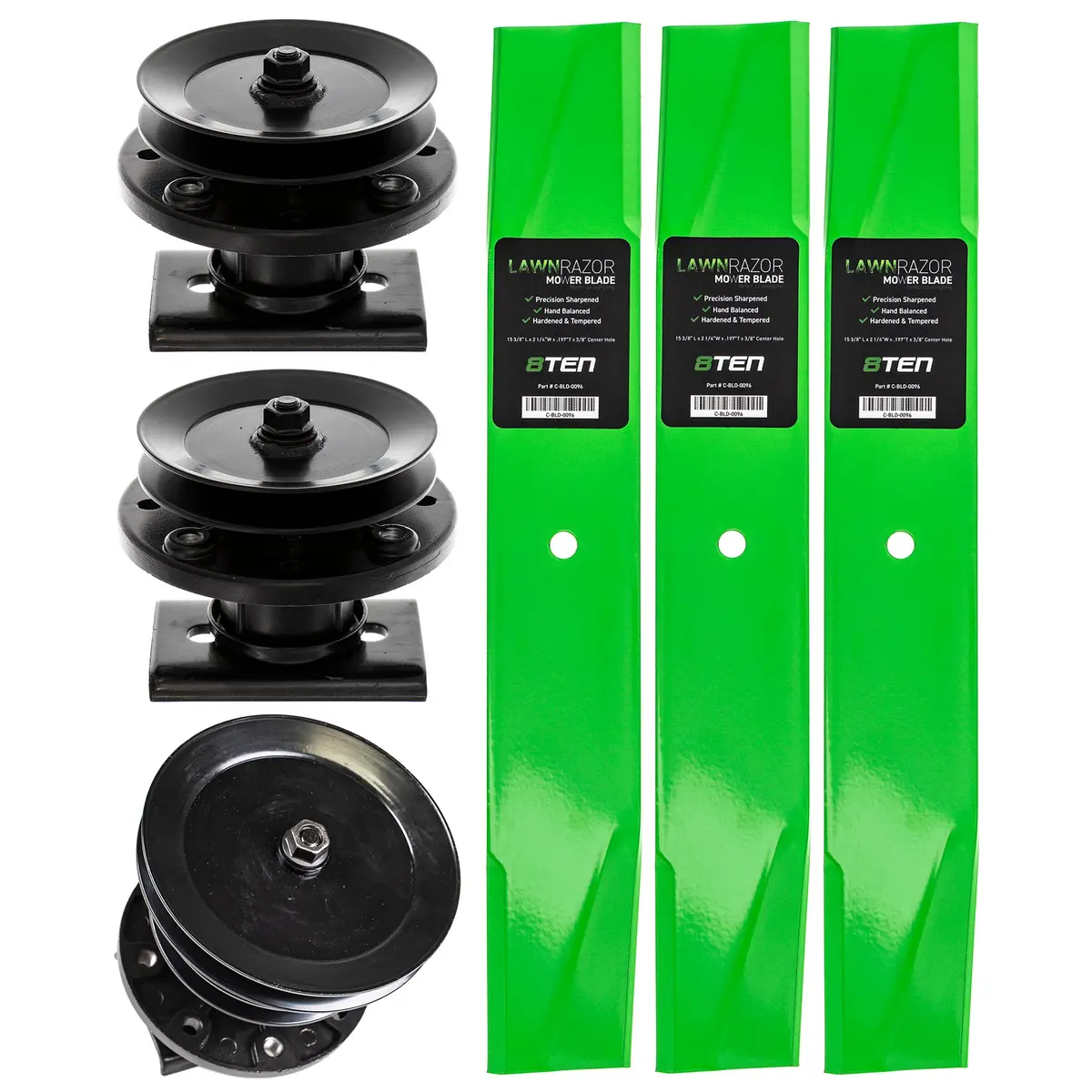 Mower Deck Blades & Spindles Kit For Poulan Roper Poulan Pro Mk1001948 1
