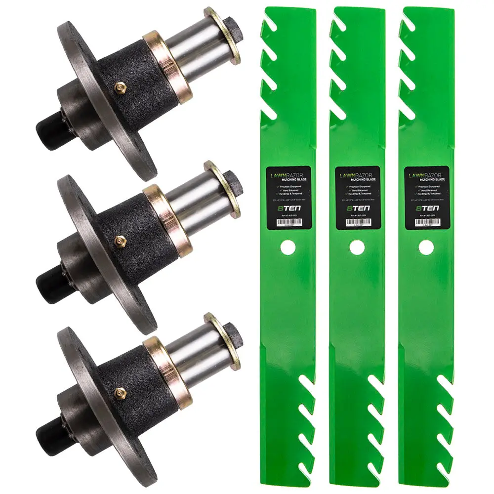 Spindles & Toothed Mulching Blade Kit For Husqvarna Schiller Gravely Mk1002055 1