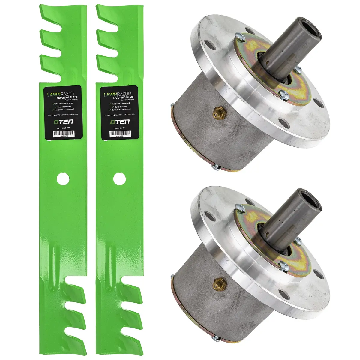 Deck Spindles & Mulching Blades Kit For Ariens Gravely Great Dane Mk1002073 1