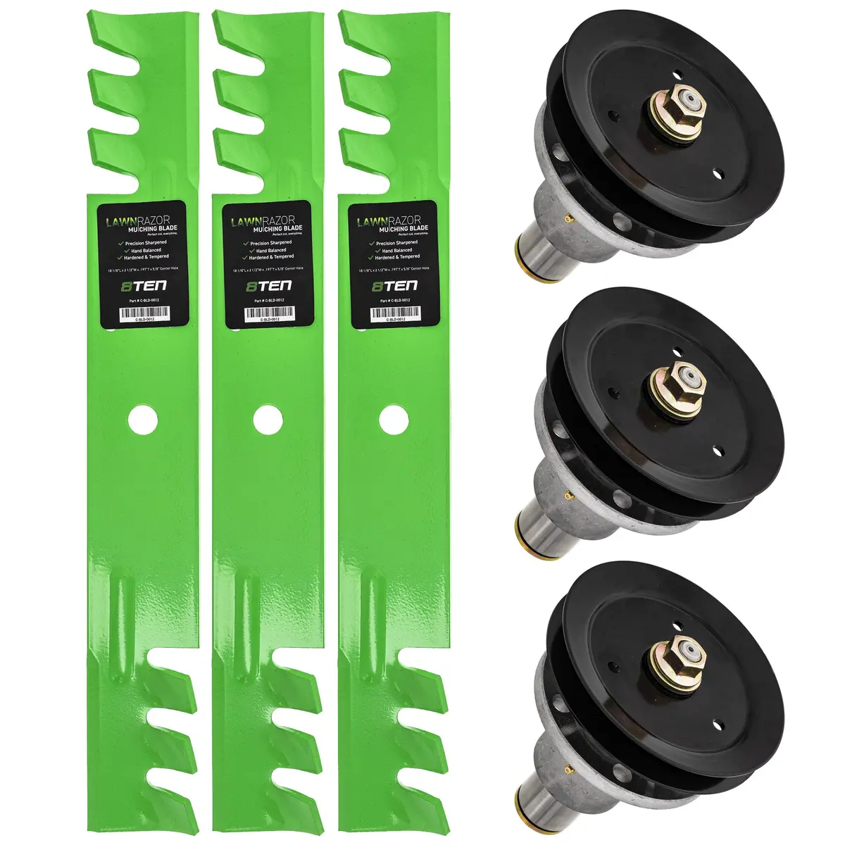 Deck Spindles & Mulching Blades Kit For Ariens Gravely Great Dane Mk1002076 1