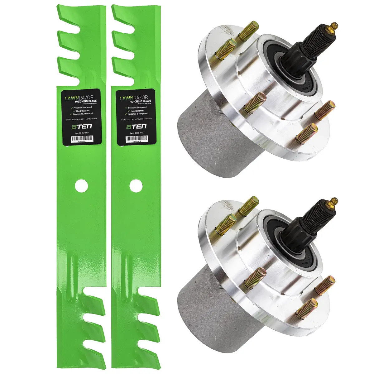 Deck Spindles & Mulching Blades Kit For Gravely Great Dane Everride Mk1002080 1