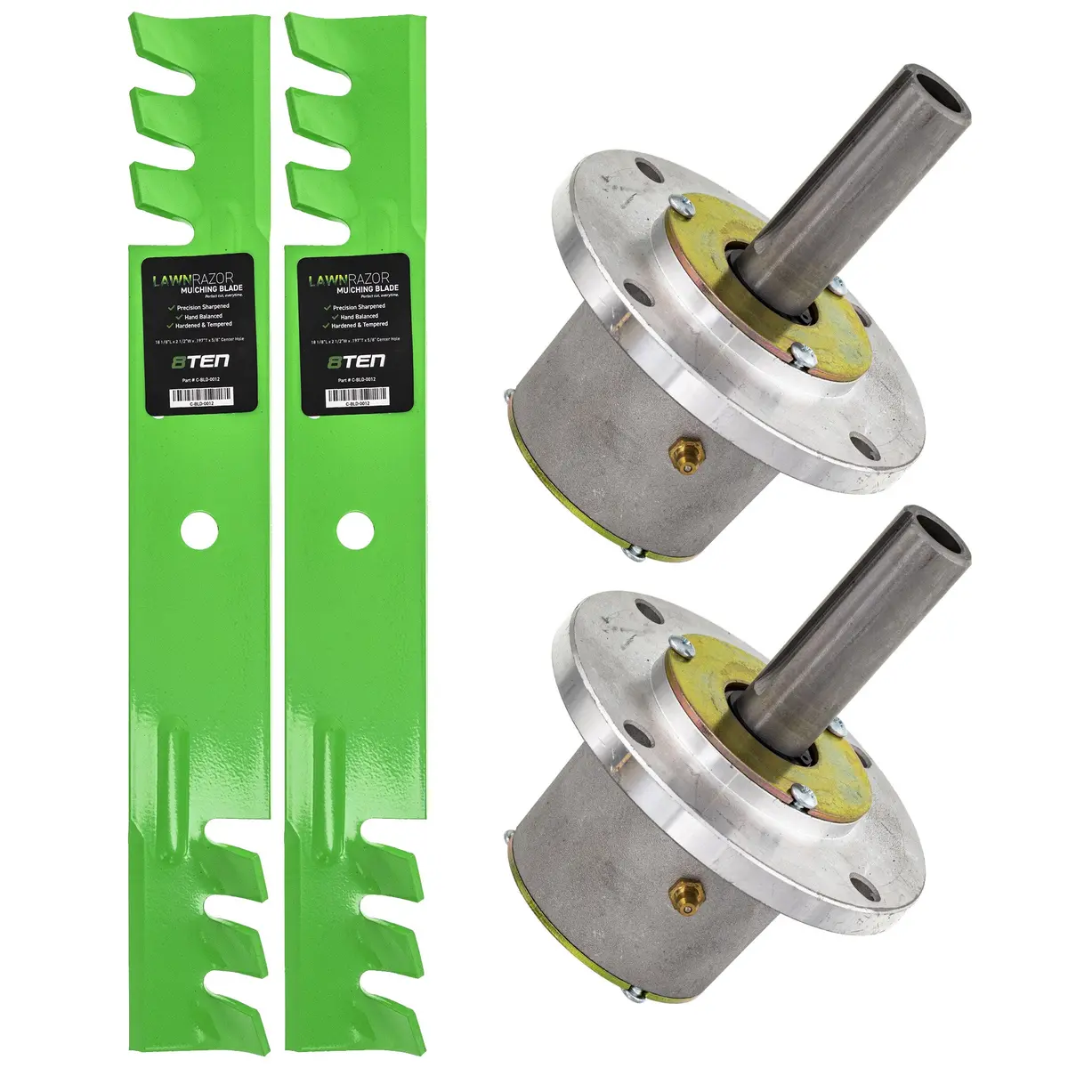 Deck Spindles & Mulching Blades Kit For John Deere Mk1002083 1