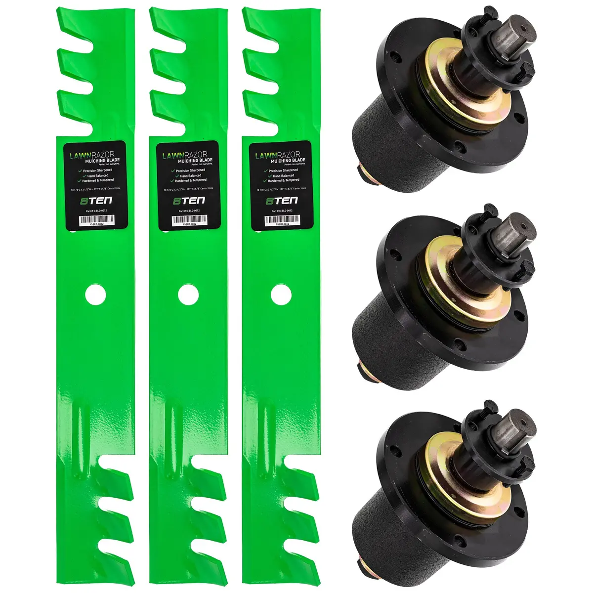 Deck Spindles & Mulching Blades Kit For Gravely Ariens Great Dane Mk1002089 1