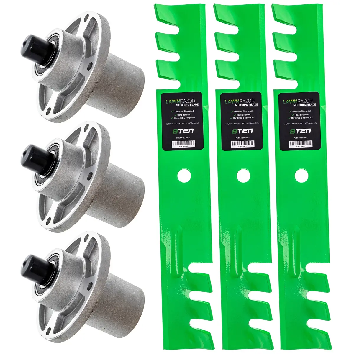 Deck Spindles & Mulching Blades Kit For Toro Gravely Great Dane Mk1002153 1