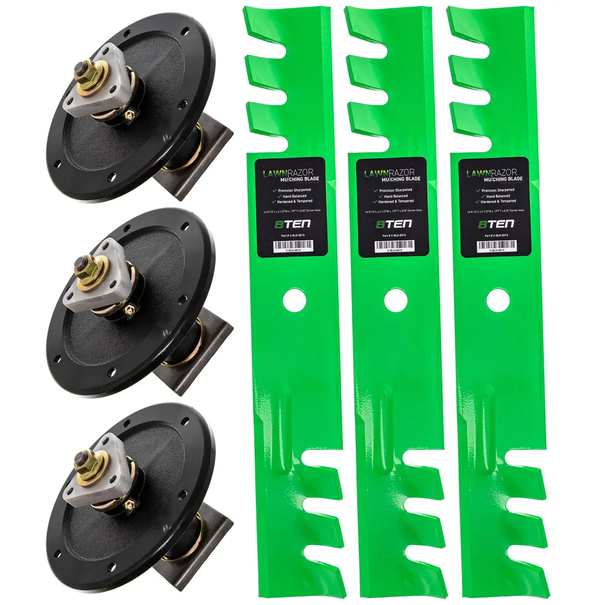 Deck Spindles & Mulching Blades Kit For Toro Mk1002158 1