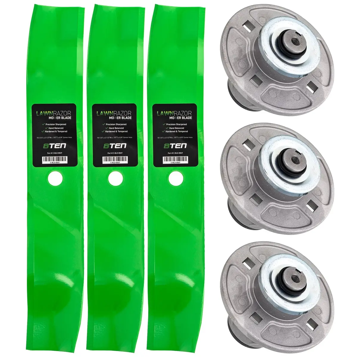 Deck Spindles & Mulching Blades Kit For Ariens Mk1002171 1