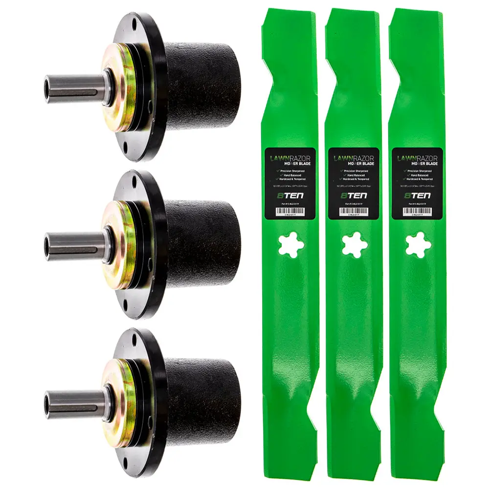 Deck Spindles & Mower Blades Kit For Gravely Ariens Great Dane Mk1002192 1
