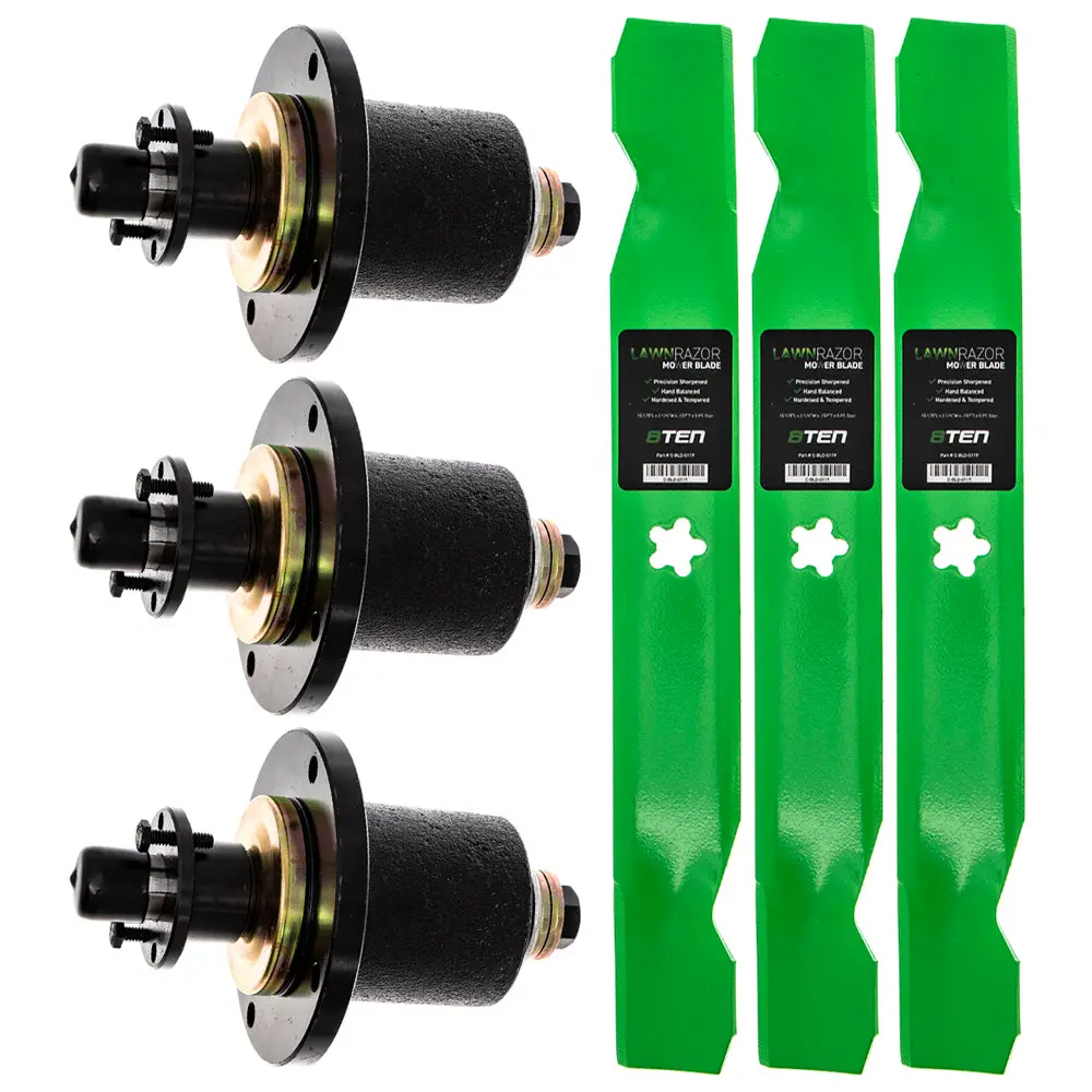 Deck Spindles & Mower Blades Kit For Gravely Ariens Great Dane Mk1002193 1