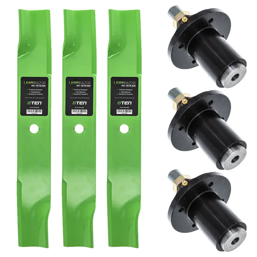 Deck Spindles & Mower Blades Kit For Wheel Horse Dixie Chopper Mk1002194 1
