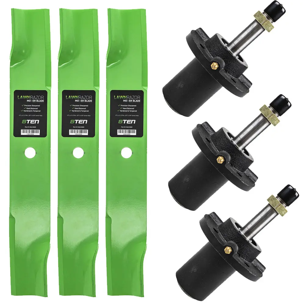 Deck Spindles & Mower Blades Kit For Wheel Horse Dixie Chopper Mk1002195 1
