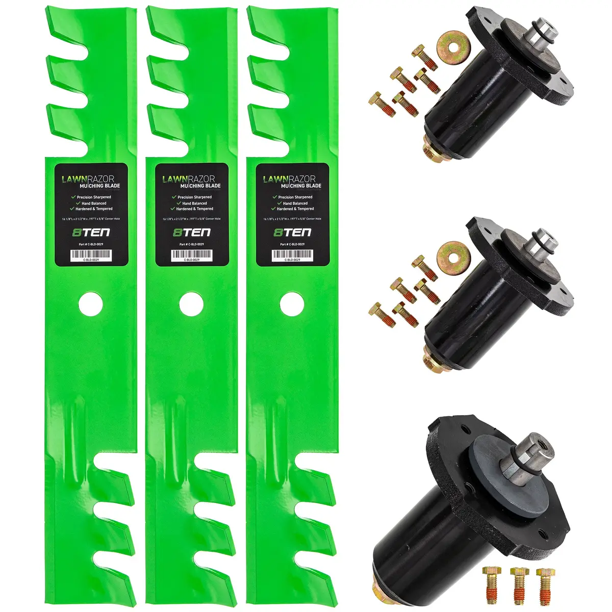 Mower Deck Spindles & Blades Kit For Gravely Ariens Mk1002197 1