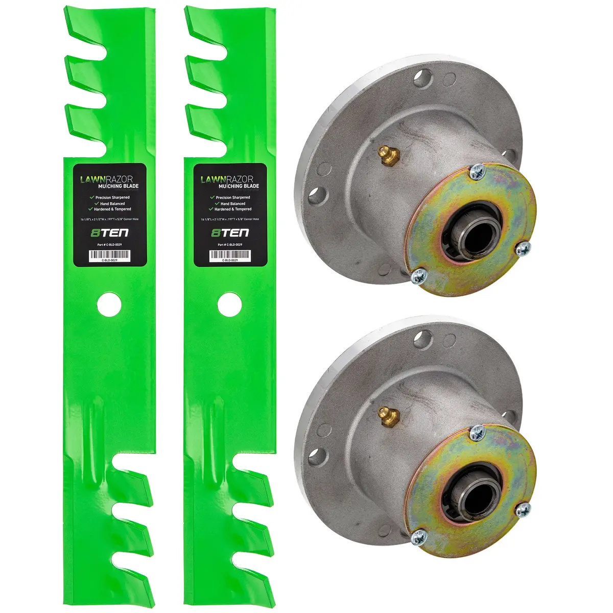 Deck Spindles & Mulching Blades Kit For Gravely Ariens Great Dane Mk1002198 1