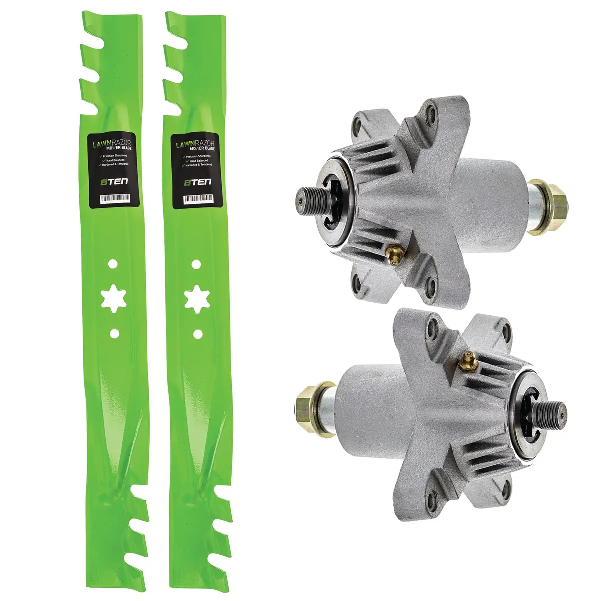 Deck Spindles & Mulching Blades Kit For White Outdoor Troy-Bilt Yard-Machines Mk1002270 1