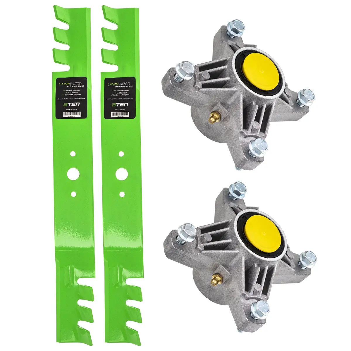 Deck Spindles & Mulching Blades Kit For Cub Cadet White Outdoor Mk1002274 1