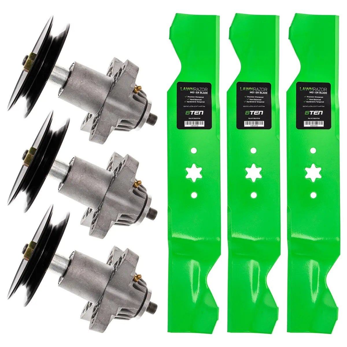 Deck Spindle & Mower Blade Kit For Columbia Cub Cadet White Outdoor Mk1002290 1