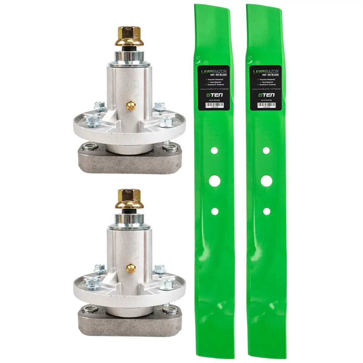 Deck Spindles & Mulching Blades Kit For John Deere Sabre Scotts Mk1002304 1