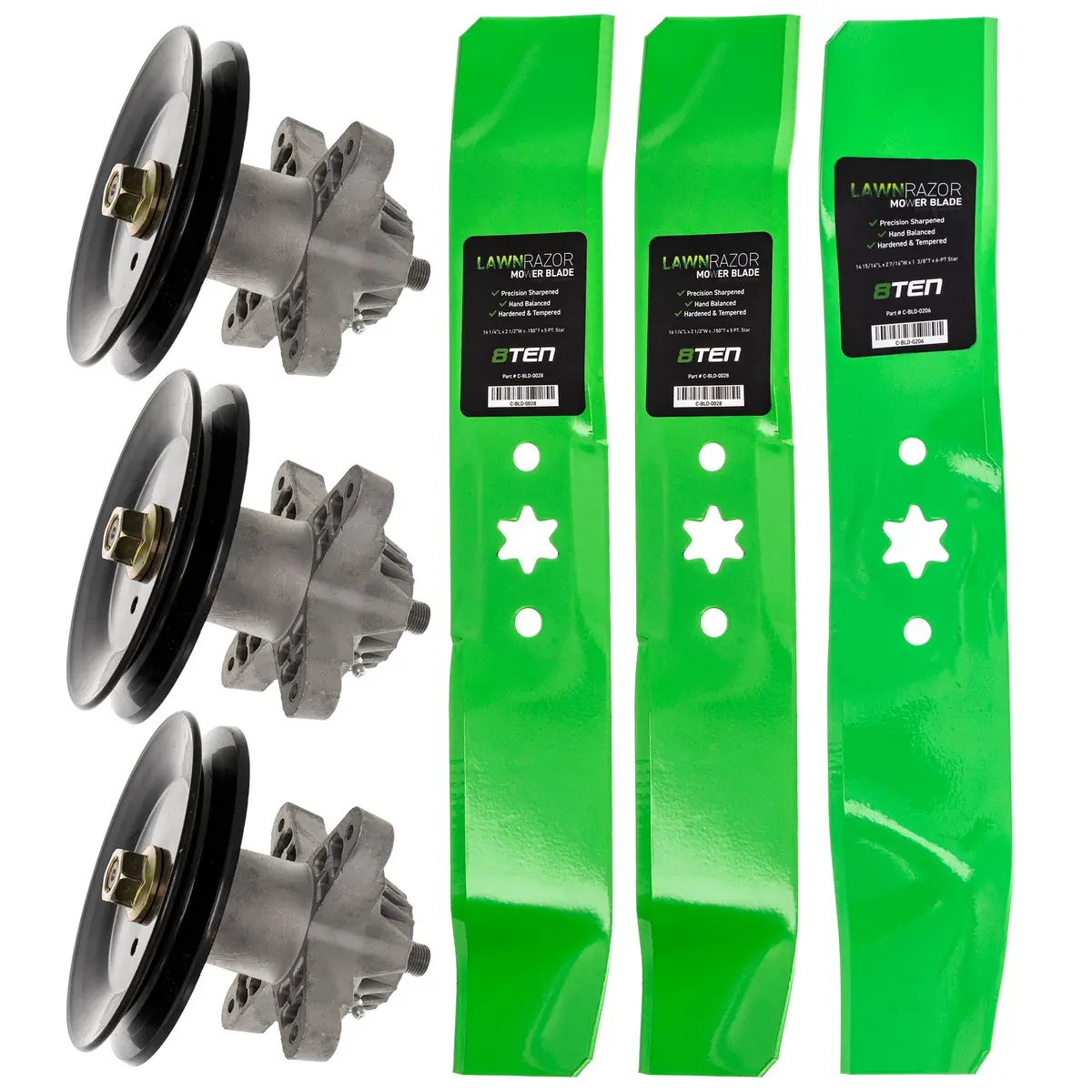 Spindle Center Blade Outer Blades Kit For Columbia Troy-Bilt Yard-Man Mk1002317 1