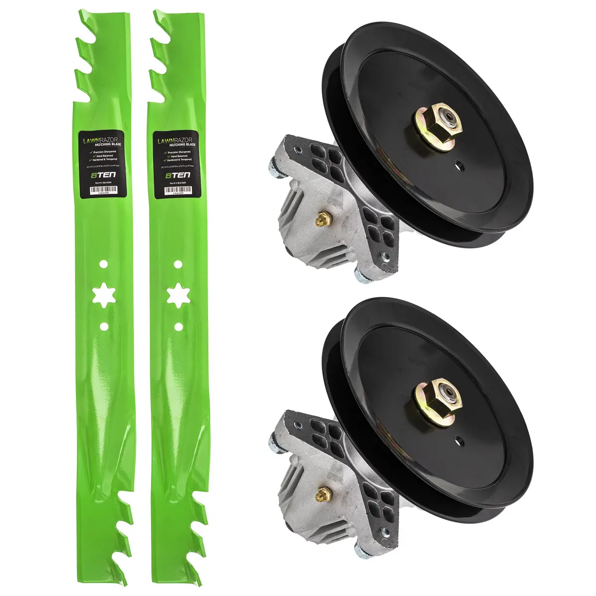 Deck Spindles & Mulching Blades Kit For Cub Cadet Troy-Bilt Mtd Gold Mk1002318 1