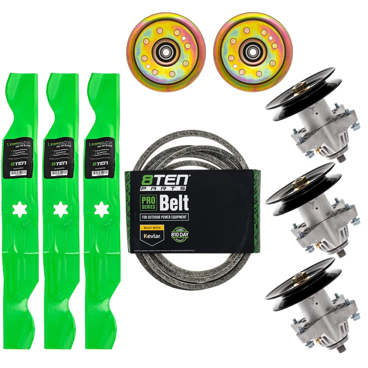 Spindle Belt Screw Idler Blade Kit For Cub Cadet White Outdoor Troy-Bilt Mk1002394 1