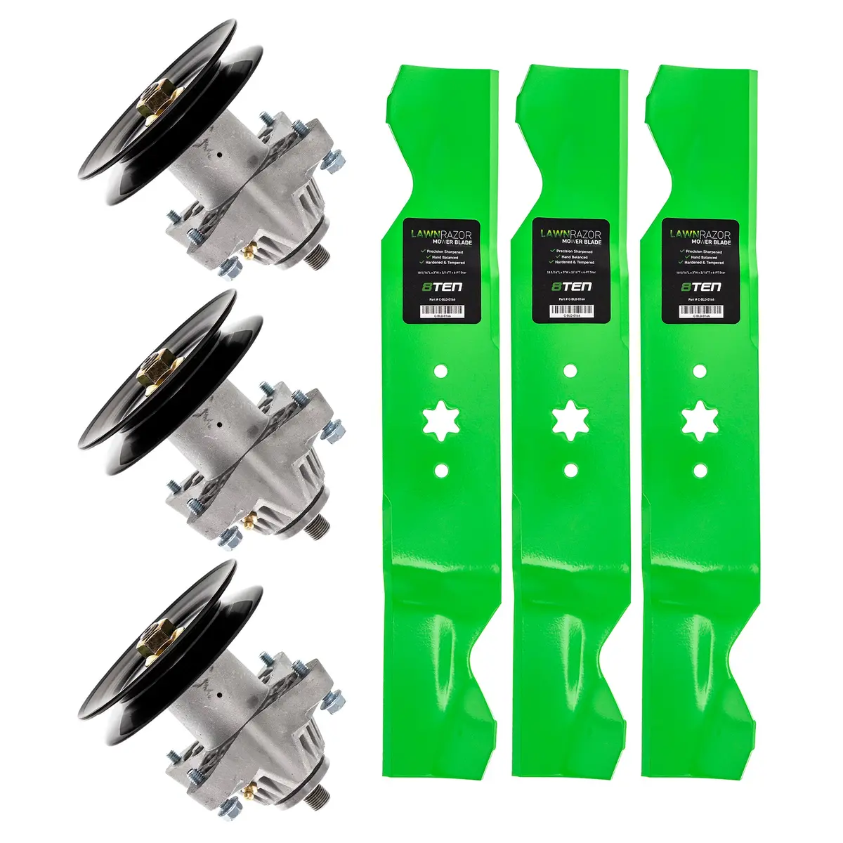 Mower Blades & Spindles Kit For Cub Cadet White Outdoor Huskee Mk1002398 1