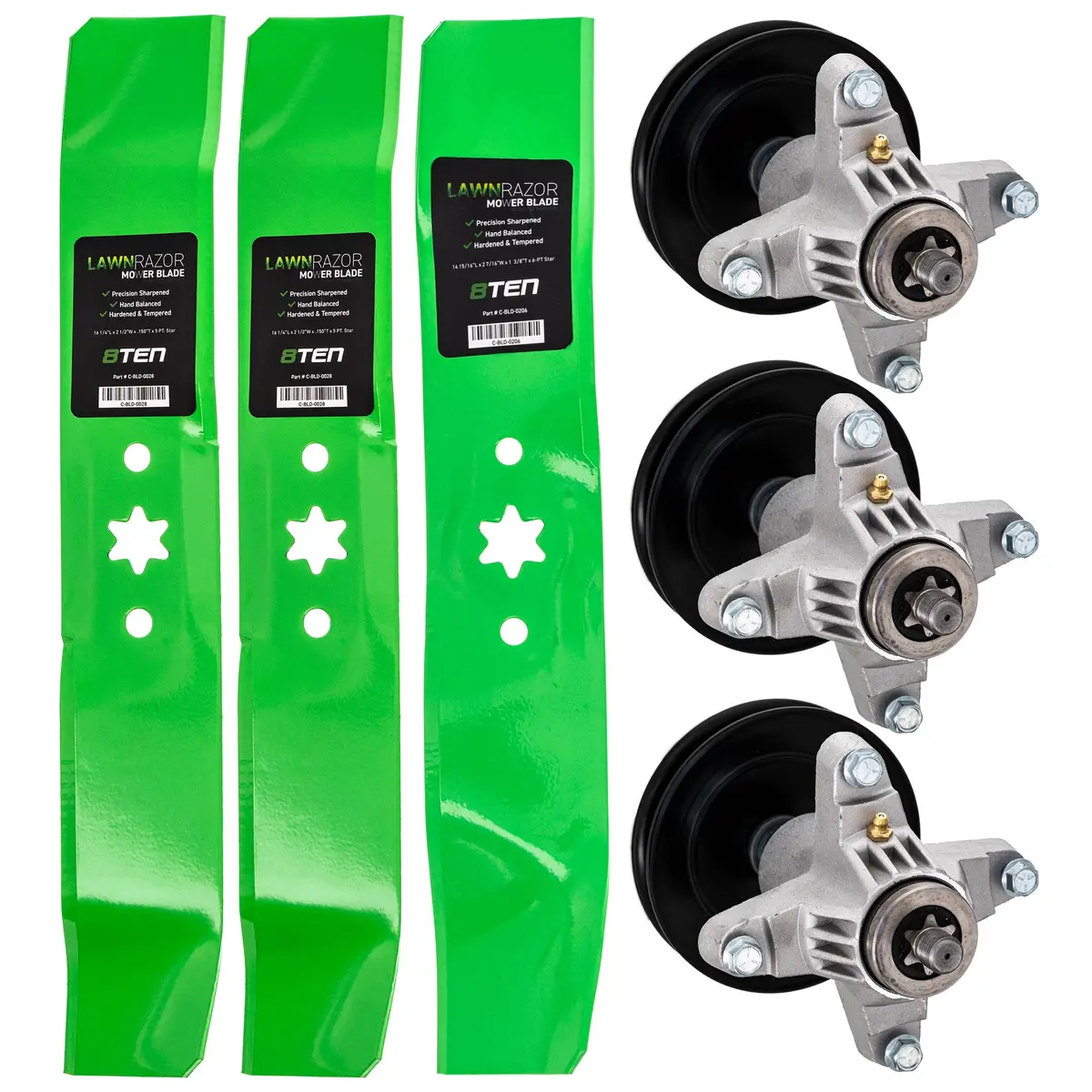 Mower Blades & Deck Spindles Kit For Columbia Mk1005354 1