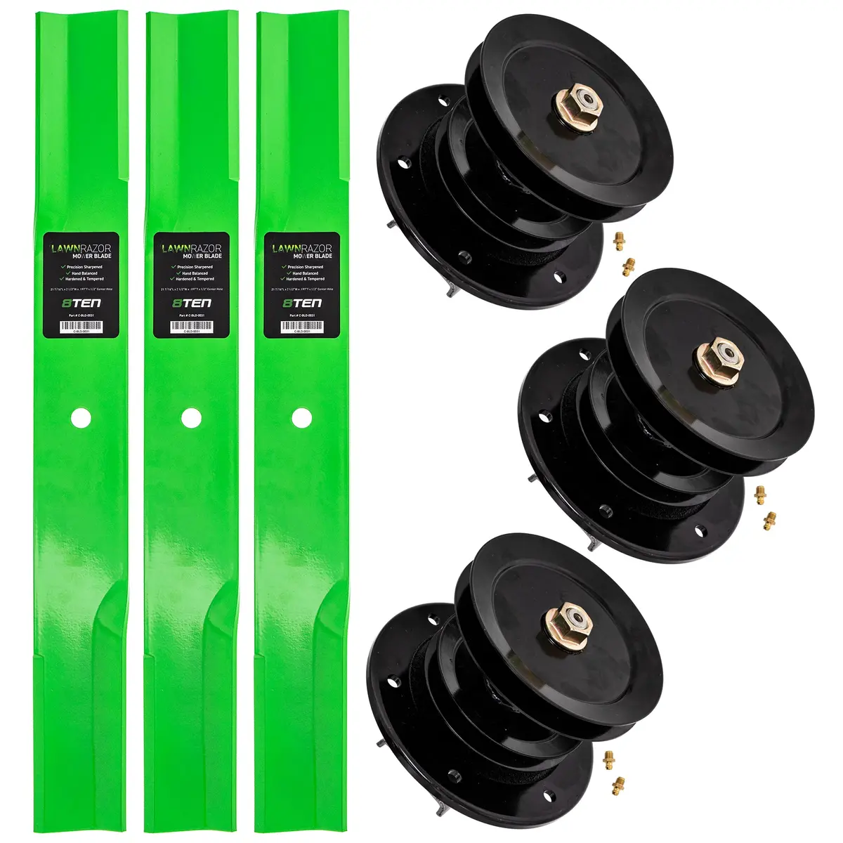 Mower Blades & Deck Spindles Kit For Toro Mk1005402 1