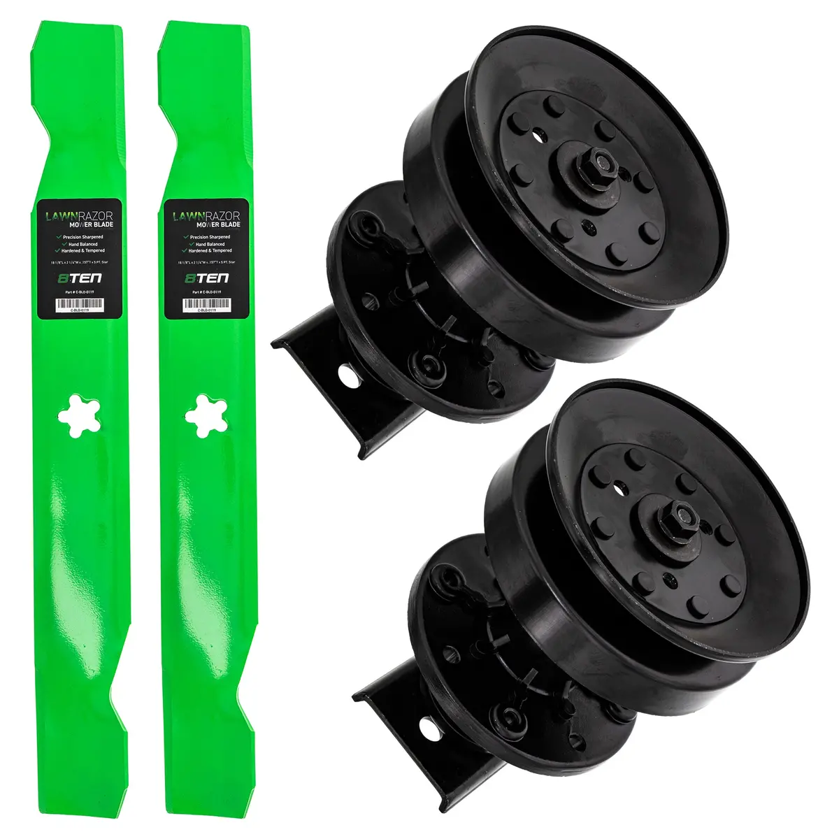 Mower Blades & Deck Spindles Kit For Poulan Pro Husqvarna Mk1005482 1