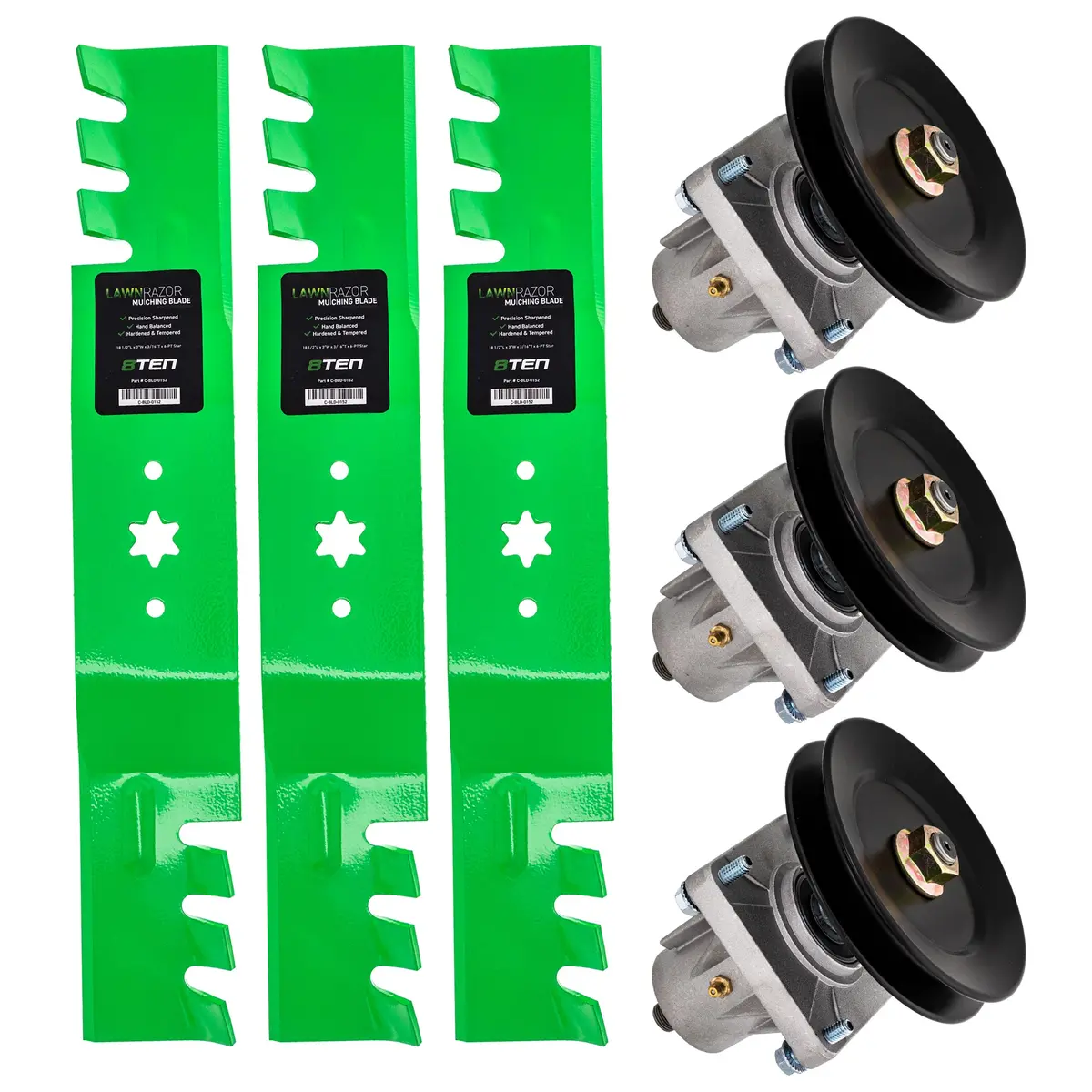 Mower Blades & Deck Spindles Kit For Columbia Mk1005617 1