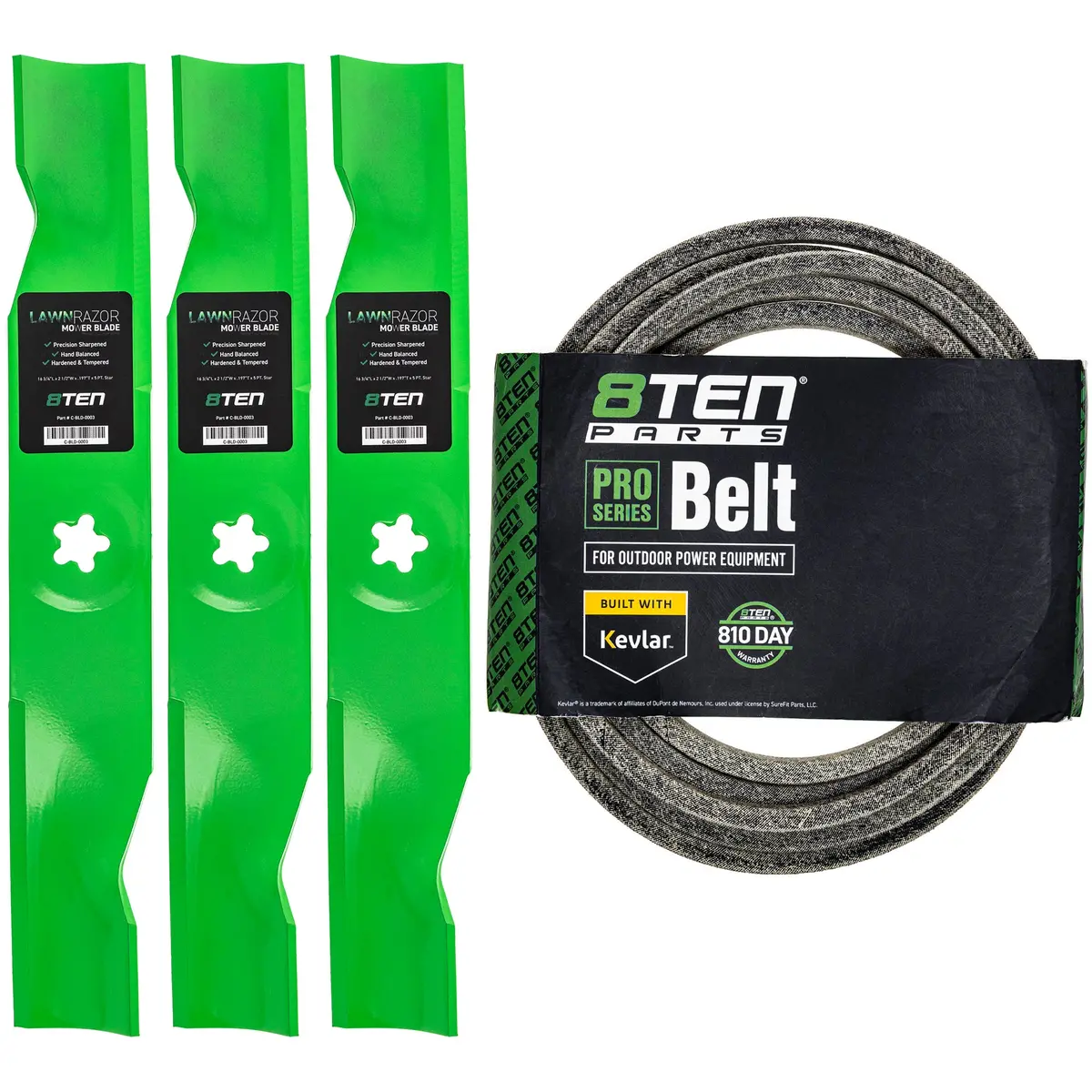 Mower Blades & Deck Belt Kit For Husqvarna Poulan Pro Jonsered Mk1007759 1
