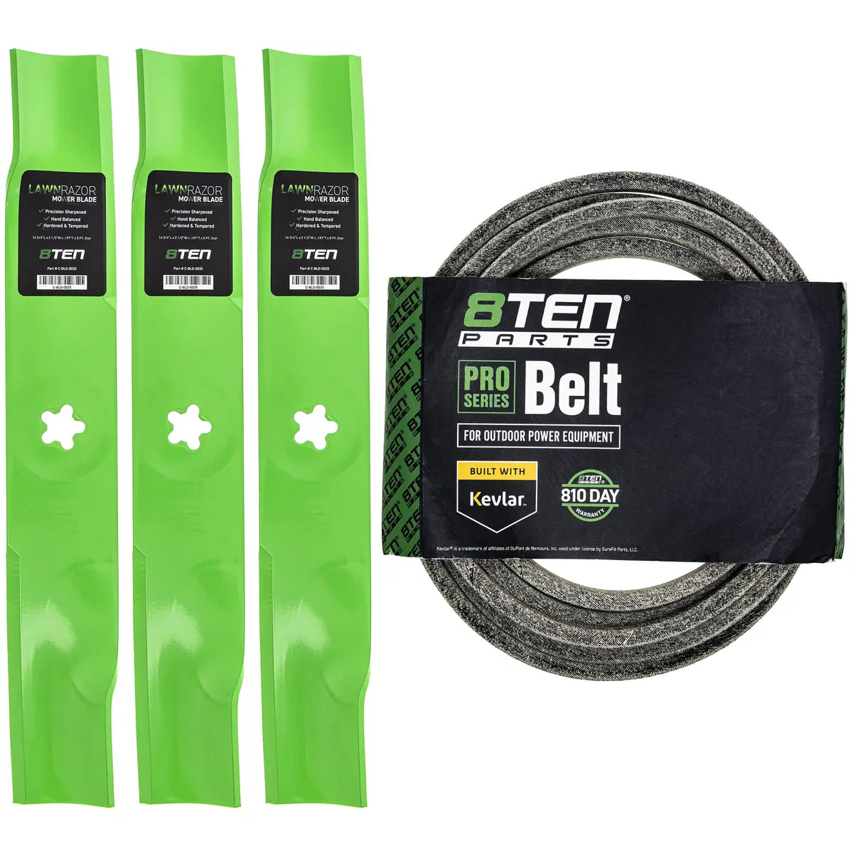 Mower Blades & Deck Belt Kit For Husqvarna Poulan Pro Mk1007761 1