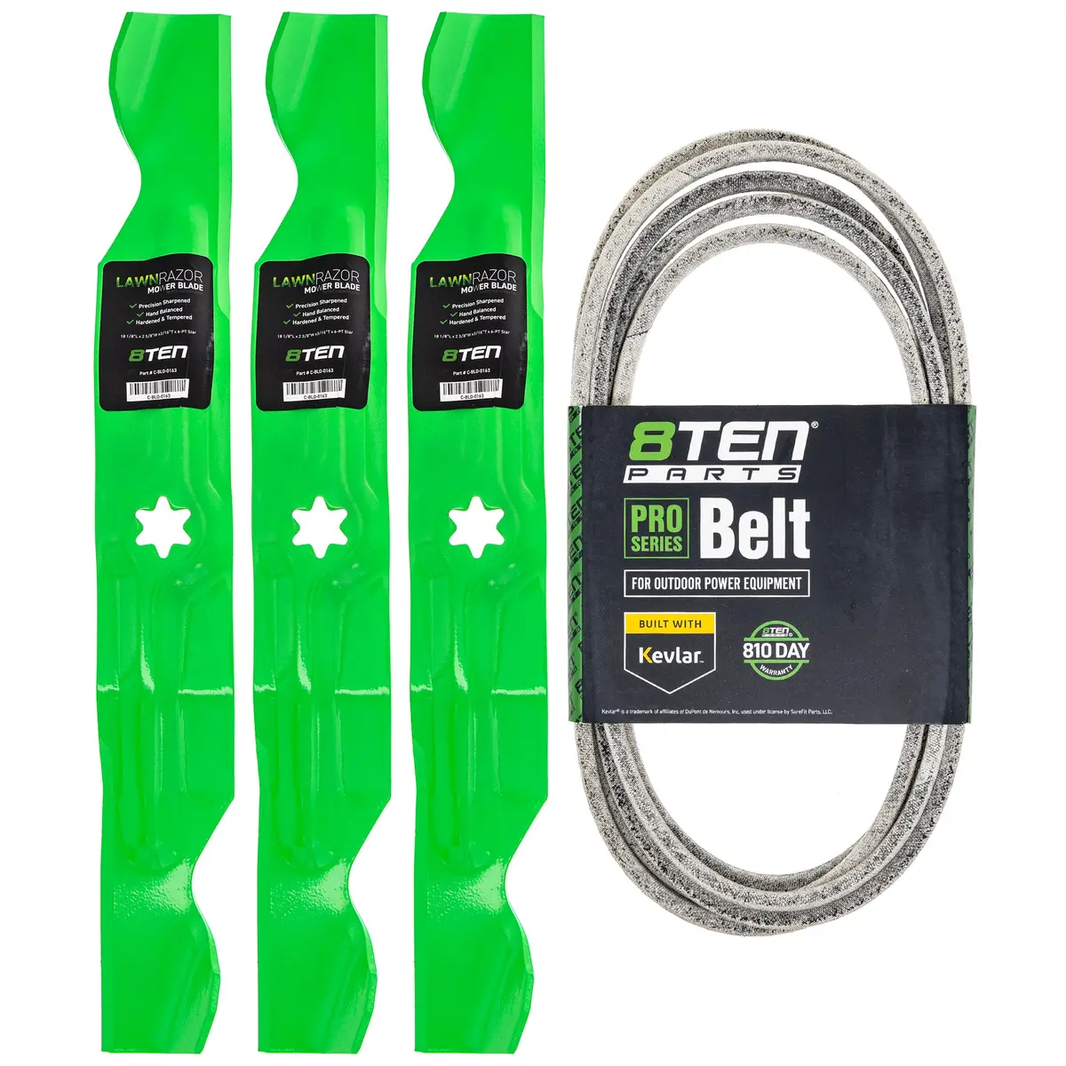Mower Blades & Deck Belt Kit For Cub Cadet Craftsman Columbia Mk1007765 1