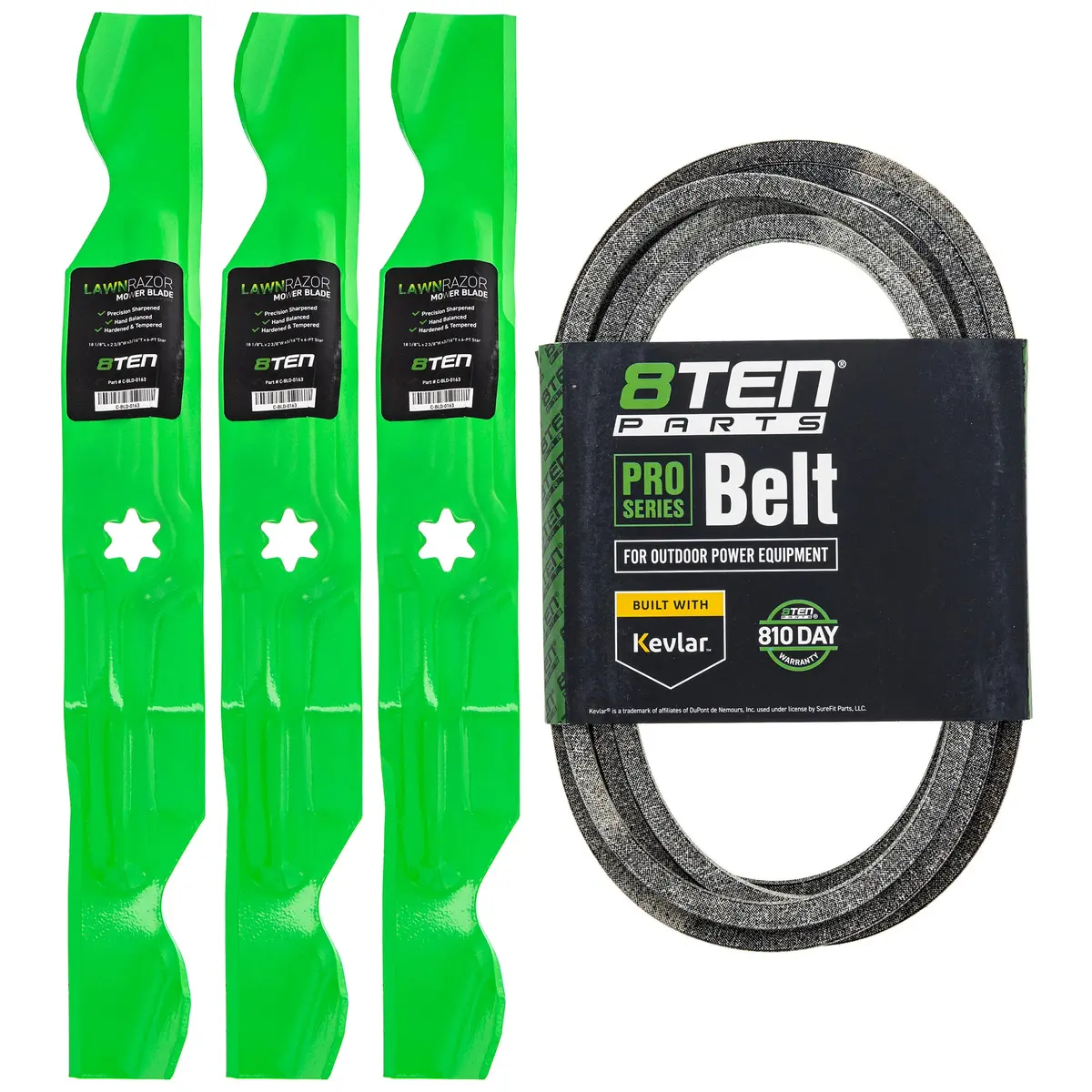 Mower Blades & Deck Belt Kit For Cub Cadet Troy-Bilt Columbia Mk1007766 1