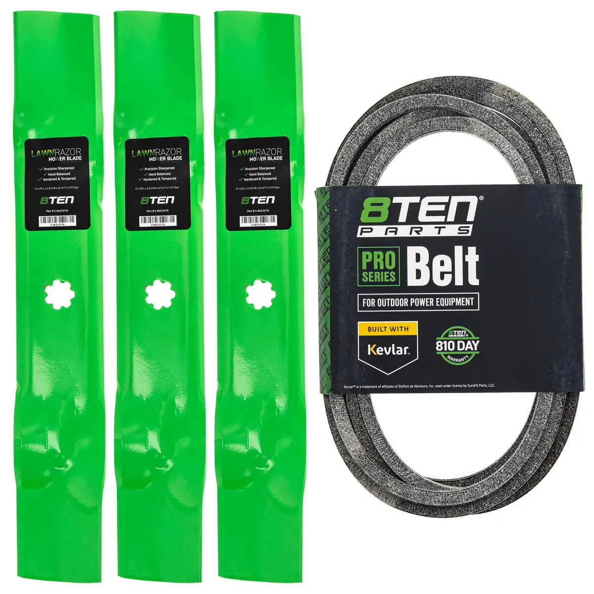 Mower Blades & Deck Belt Kit For John Deere Mk1007768 1