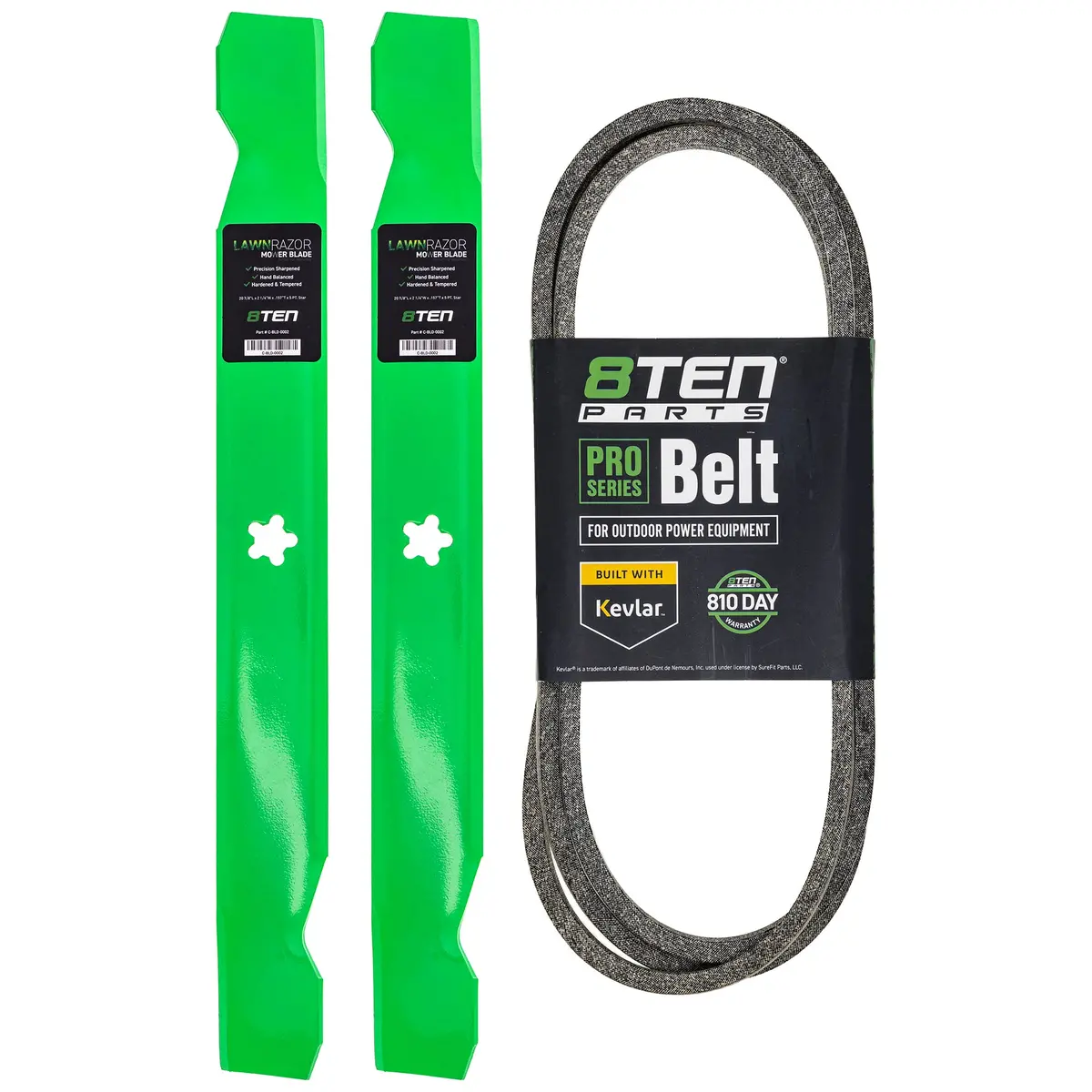 Mower Blades & Deck Belt Kit For Poulan Pro Husqvarna Jonsered Mk1007774 1