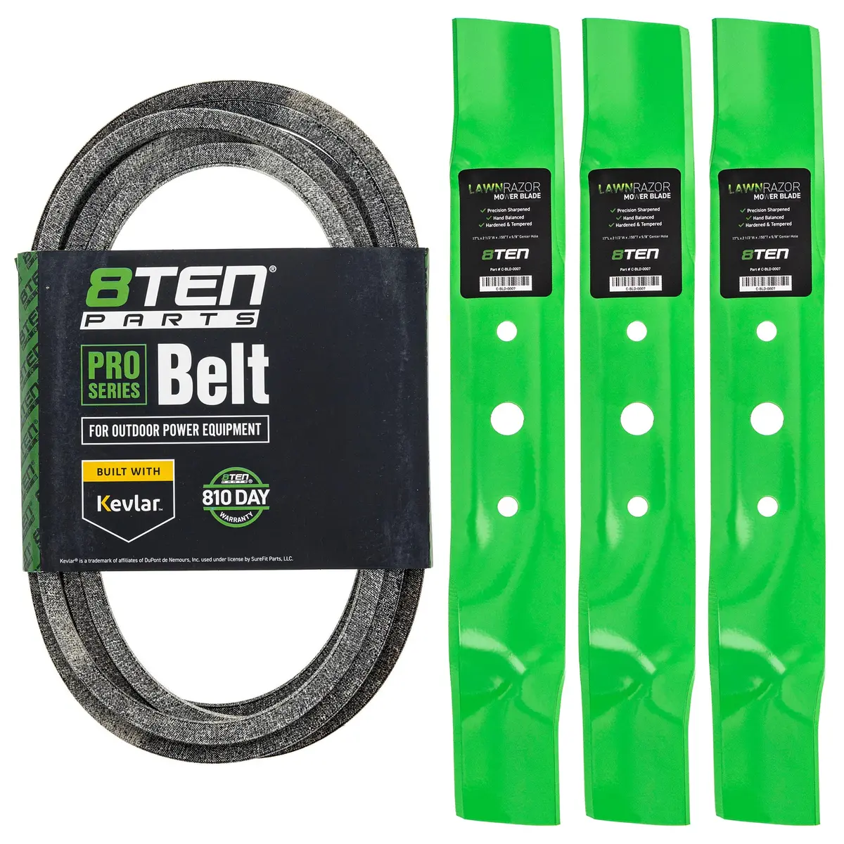 Mower Blades & Deck Belt Kit For John Deere Mk1007778 1