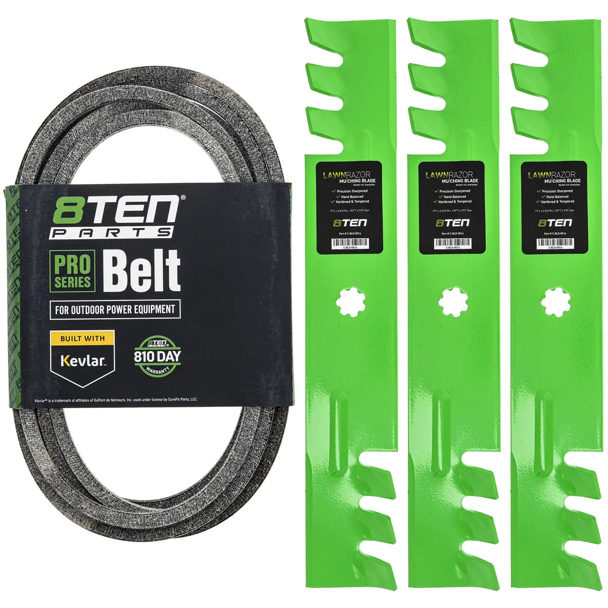 Mower Blades & Deck Belt Kit For John Deere Mk1007780 1