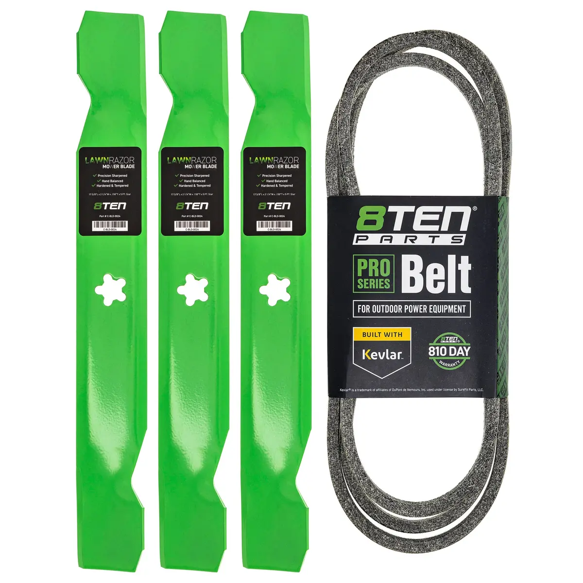 Mower Blades & Deck Belt Kit For Ayp Poulan Pro Husqvarna Mk1007781 1
