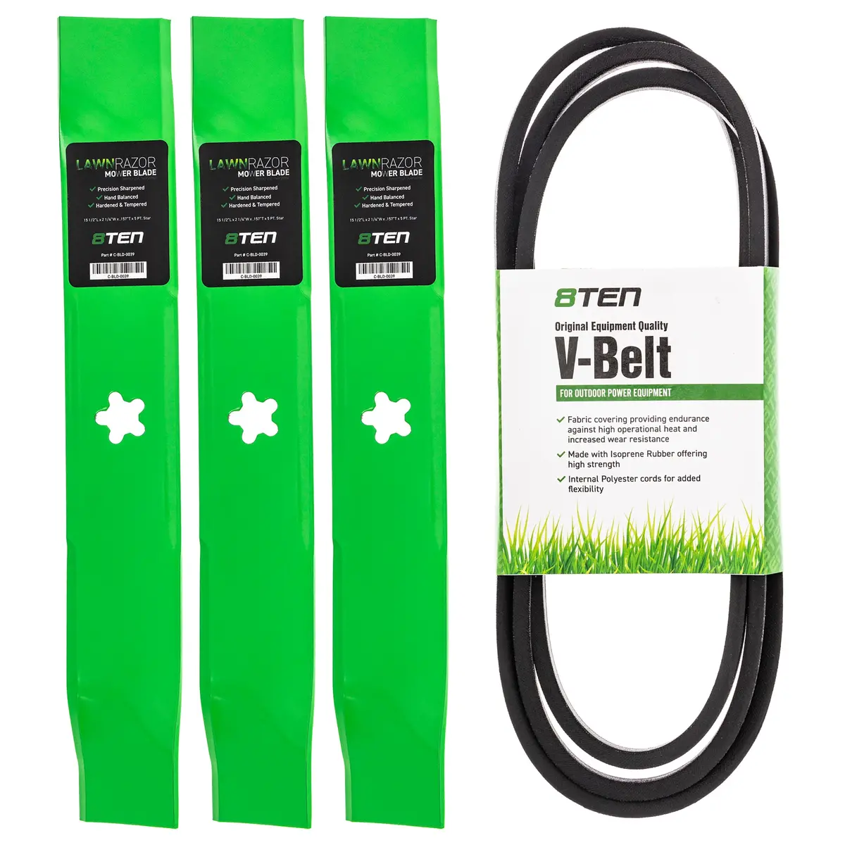Mower Blades & Deck Belt Kit For Husqvarna Poulan Pro Ayp Mk1007783 1