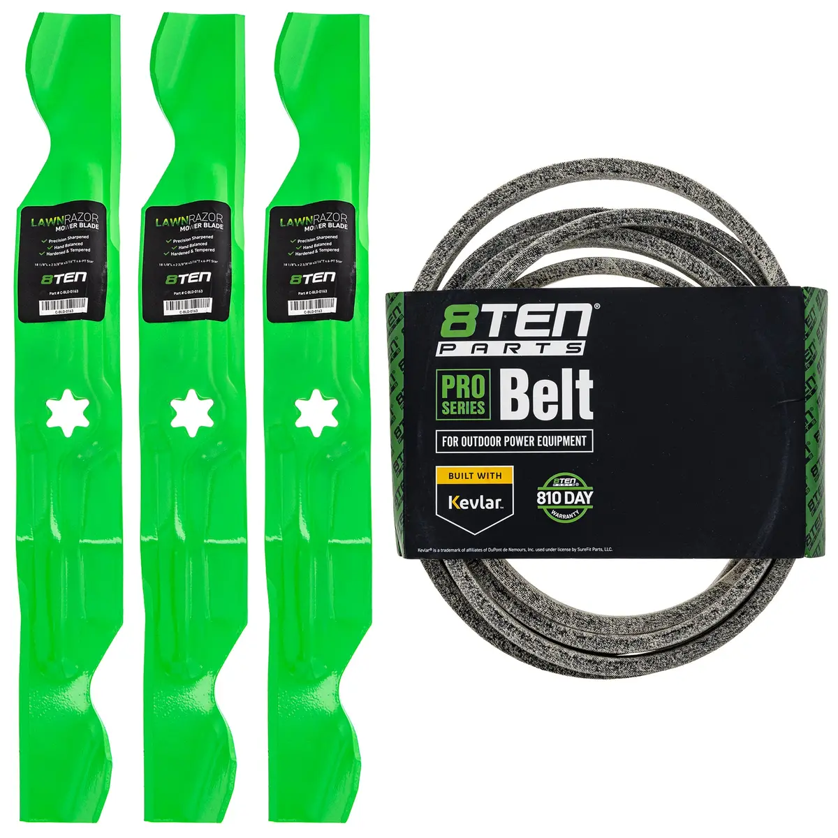 Mower Blades & Deck Belt Kit For Cub Cadet Toro Troy-Bilt Mk1007789 1