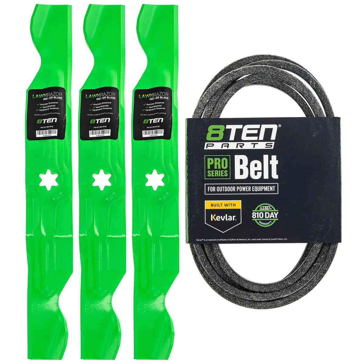 Mower Blades & Deck Belt Kit For White Outdoor Troy-Bilt Columbia Mk1007790 1