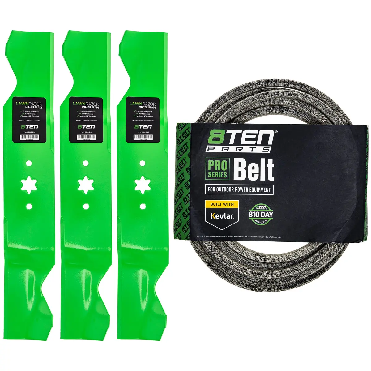 Mower Blades & Deck Belt Kit For White Outdoor Cub Cadet Troy-Bilt Mk1007791 1