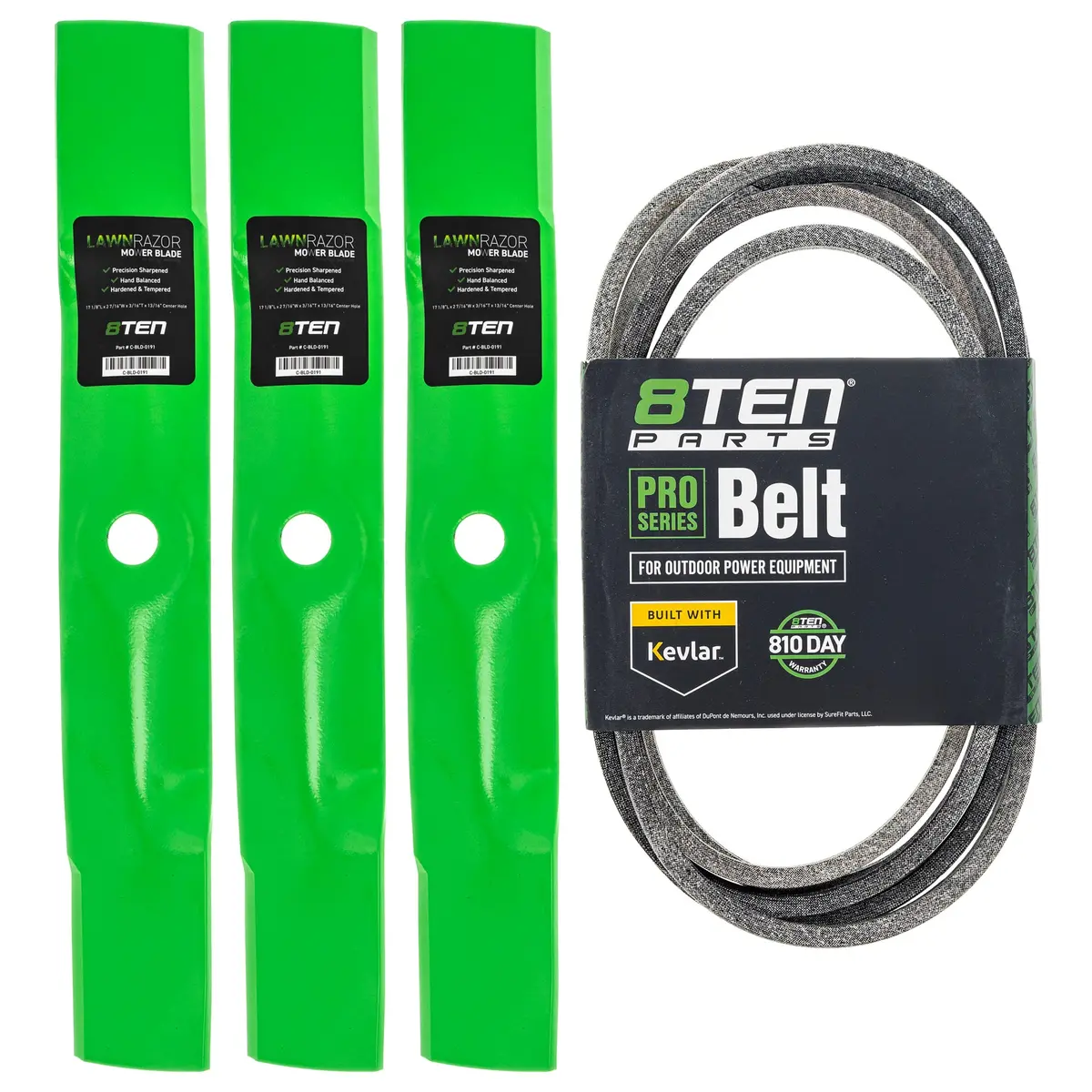 Mower Blades & Deck Belt Kit For John Deere Mk1007796 1